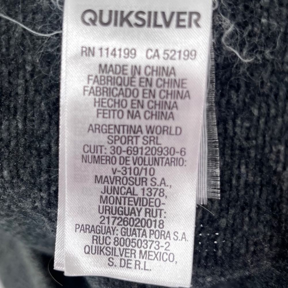 Quiksilver Full Zip Hoodie Mens Large Gray Marled Knit Sweater Surf Skate Casual - Picture 7 of 7